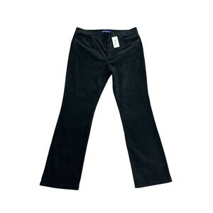 J.McLaughlin Womens Black Corduroy Jeans Size 14 Mid-Rise Straight‎ Leg NWT